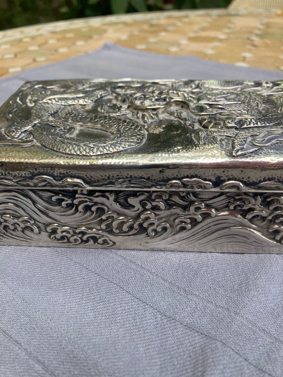 Sterling Silver Box China 19th-photo-3