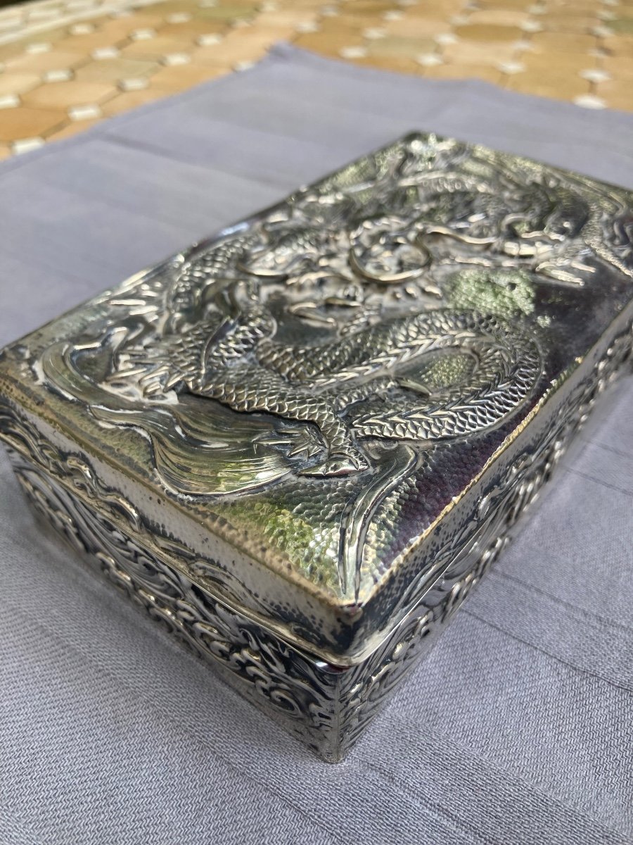 Sterling Silver Box China 19th-photo-4