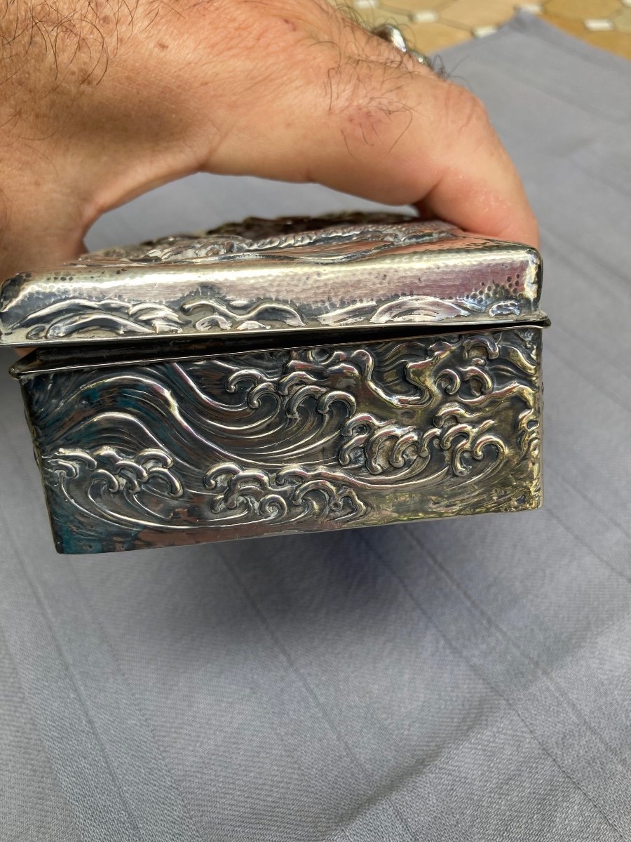 Sterling Silver Box China 19th-photo-5