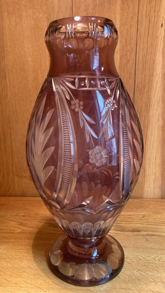 Vase « obus » Cristal De Bohème 