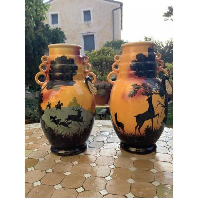 Pair Of Large Ceramic Vases Saint Jean Du Désert Marseille