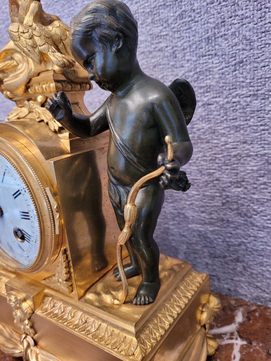 Clock: War And Peace, Gilt And Patinated Bronze-photo-3