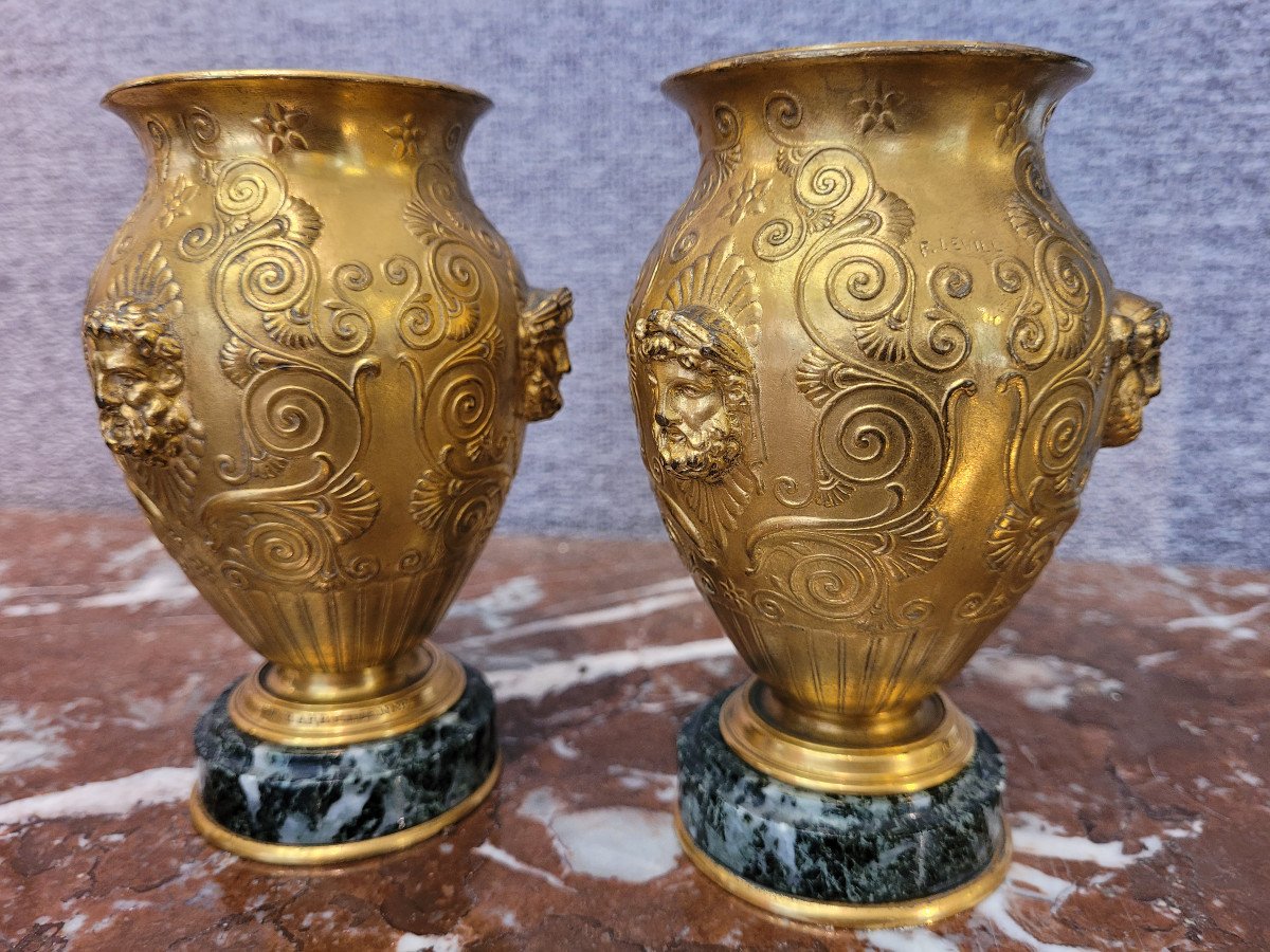 Paire De Vases De Style Grec LEVILLAIN et BARBEDIENNE-photo-8