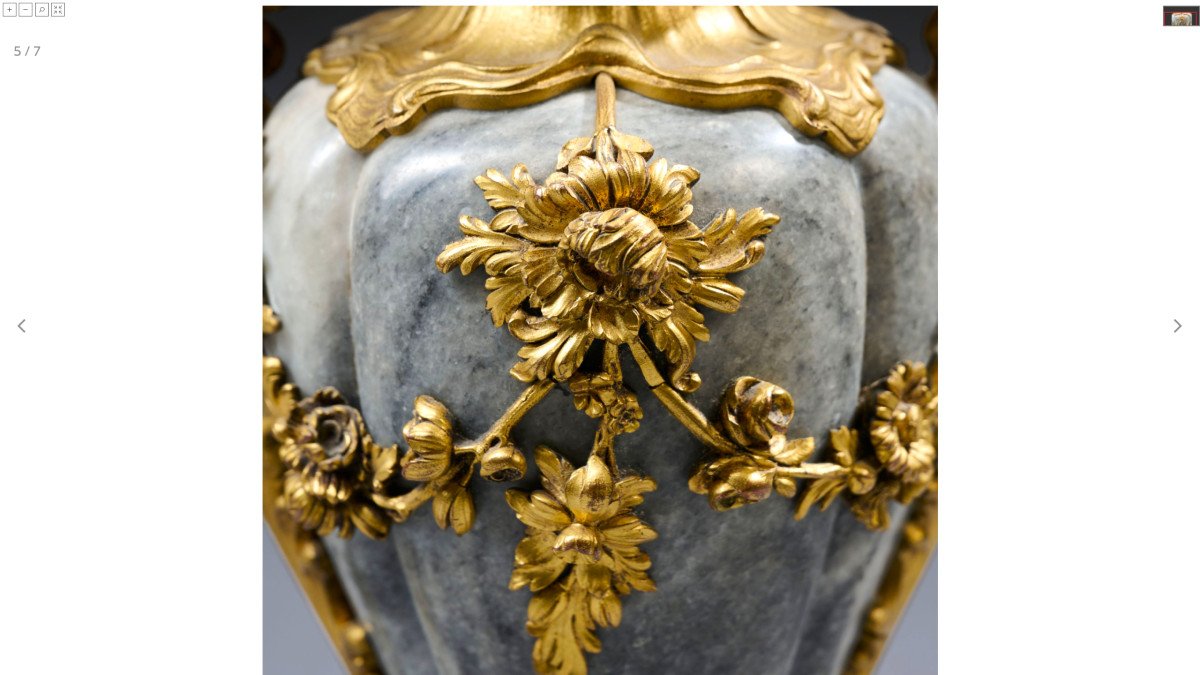 Paire De Vases En Marbre, Bronze Doré Et Cristal 19ème Siècle-photo-3