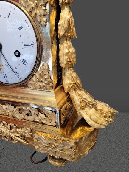 Important Louis XVI Clock With Complications Signed Hessen-photo-3