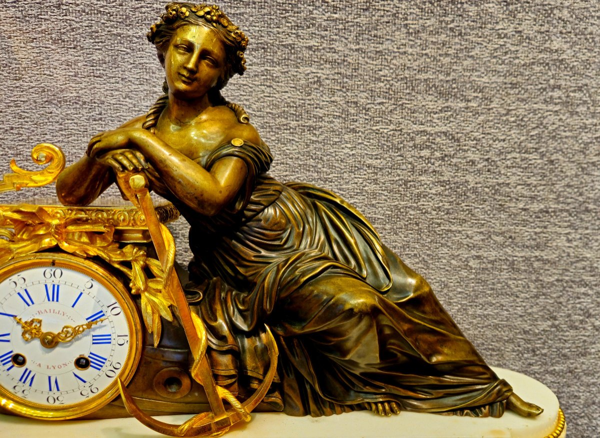 Important Neoclassical Clock: The Merchant Navy, Signed Bailly-photo-2