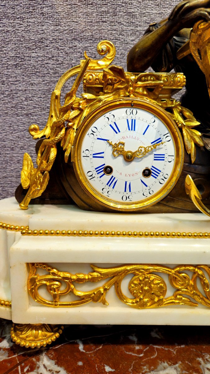 Important Neoclassical Clock: The Merchant Navy, Signed Bailly-photo-3