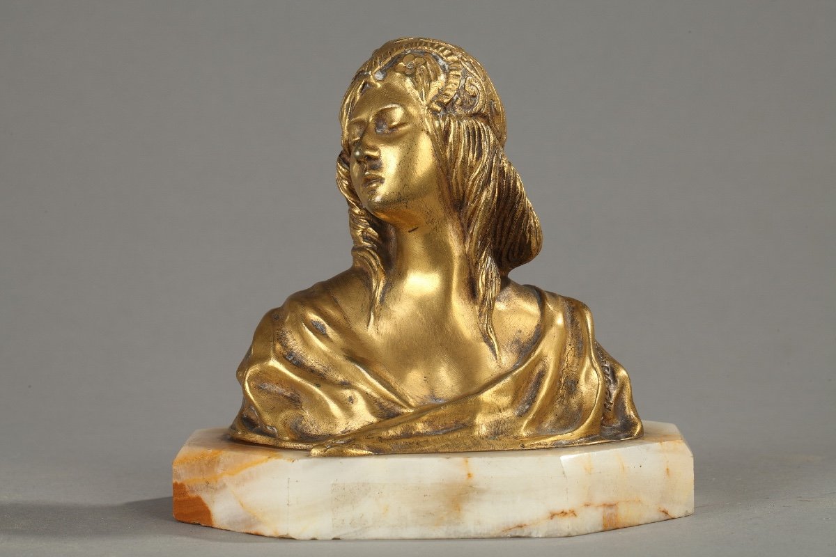 Buste De Jeune Femme Signé Loiseau Rousseau-photo-2
