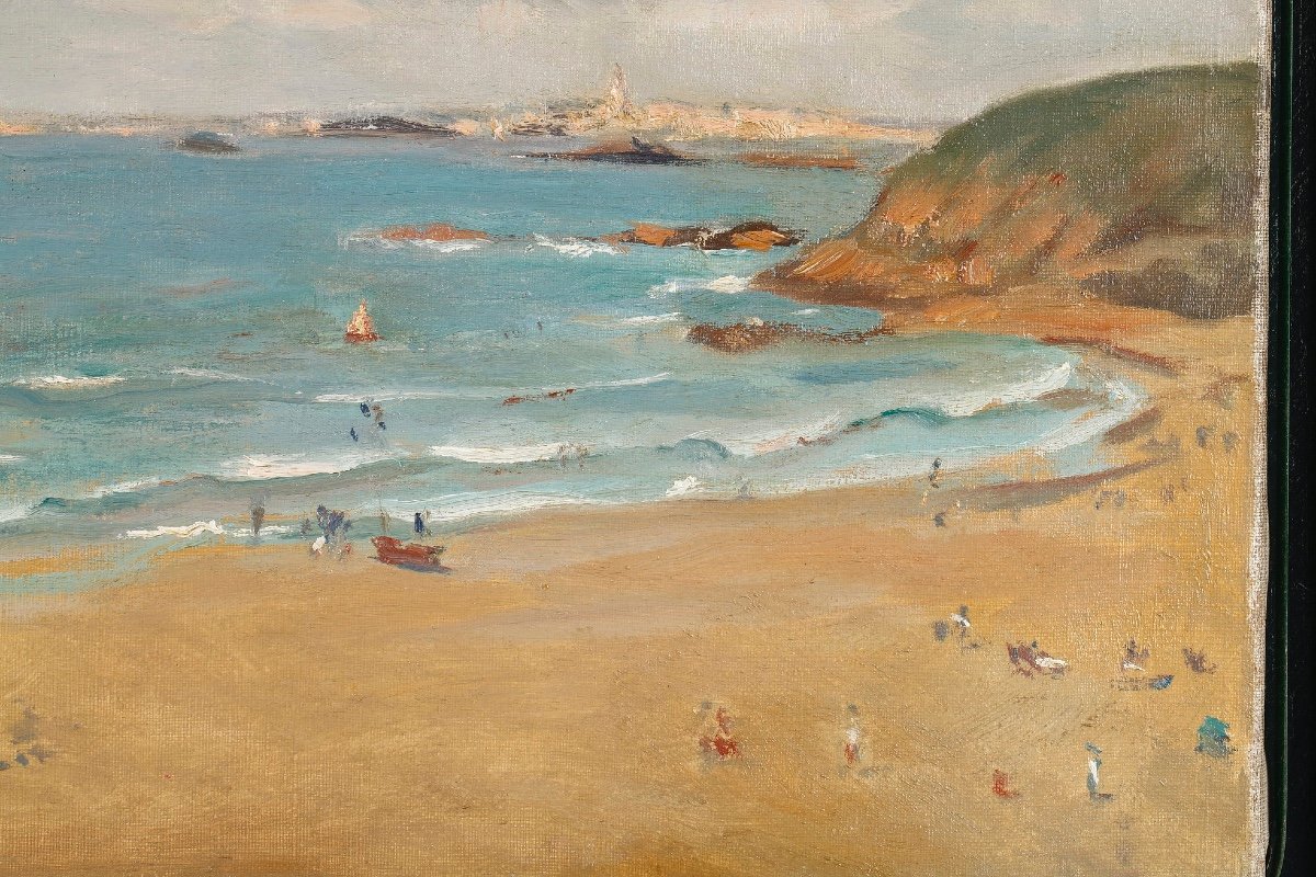 View From Dinard On Saint Malo. H / Canvas Signed A.broËt-photo-4