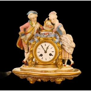Romantic Porcelain And Biscuit Clock
