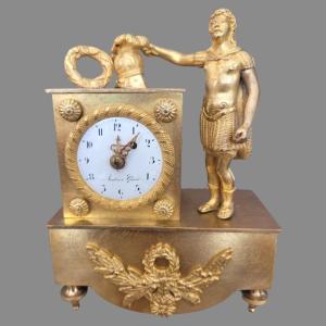 Small Centurion Table Clock In Gilt Bronze