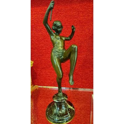 Bronze Art Deco, The Dancer, Signed Clemencin