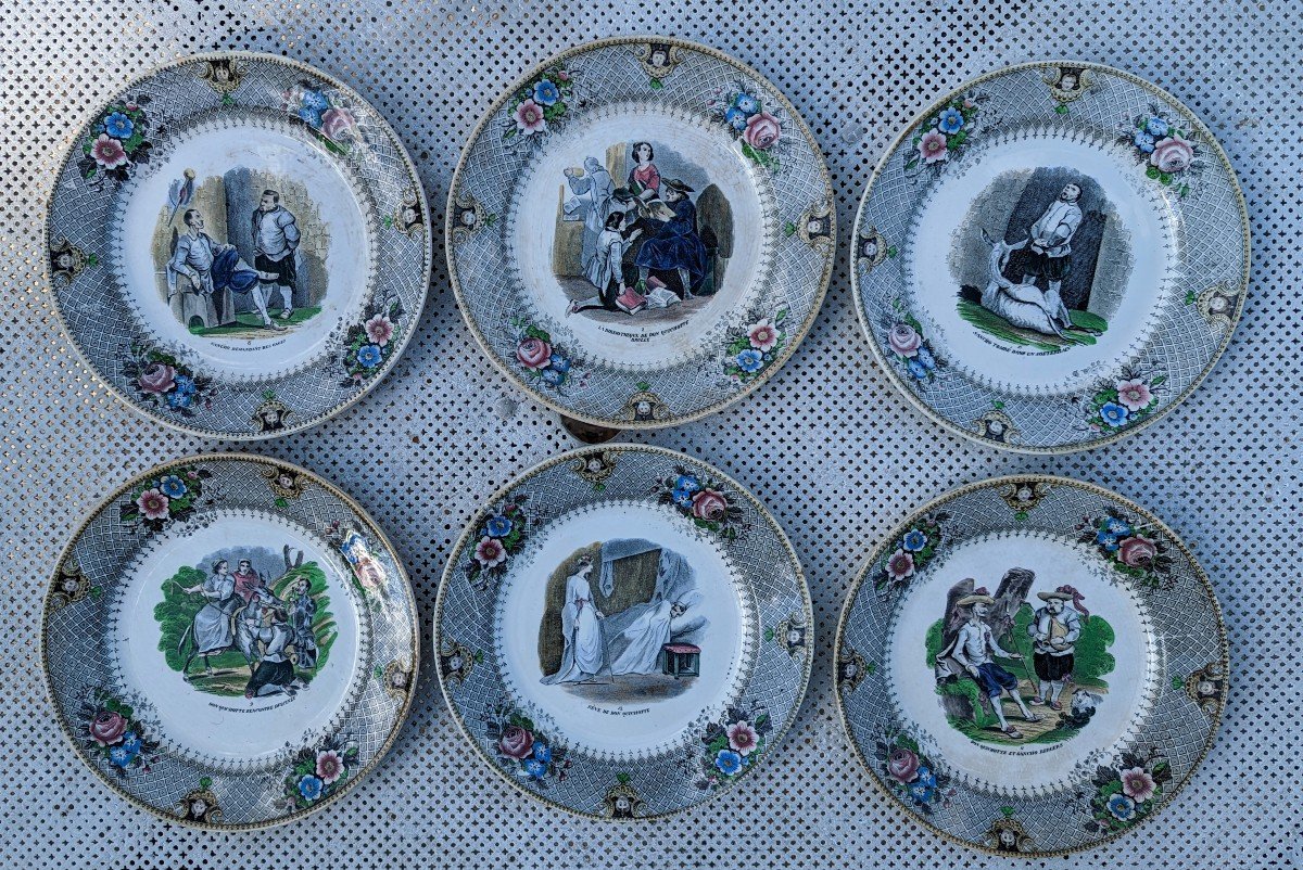 6 Assiettes Leboeuf Milliet Don Quichotte -photo-2