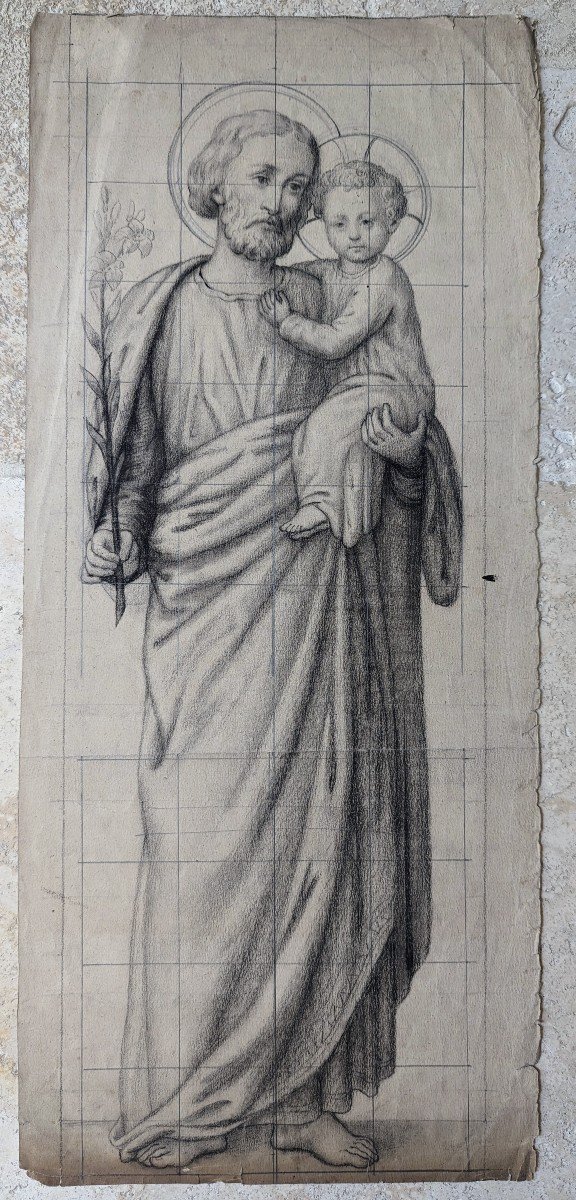 Drawing Saint Joseph And The Child Jesus-photo-2