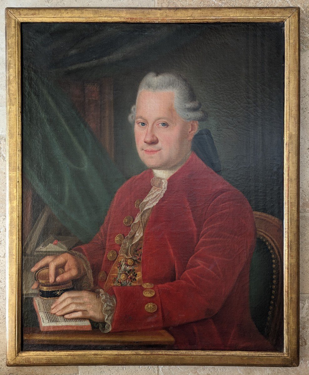 Framed Gentleman Portrait. 18th Century