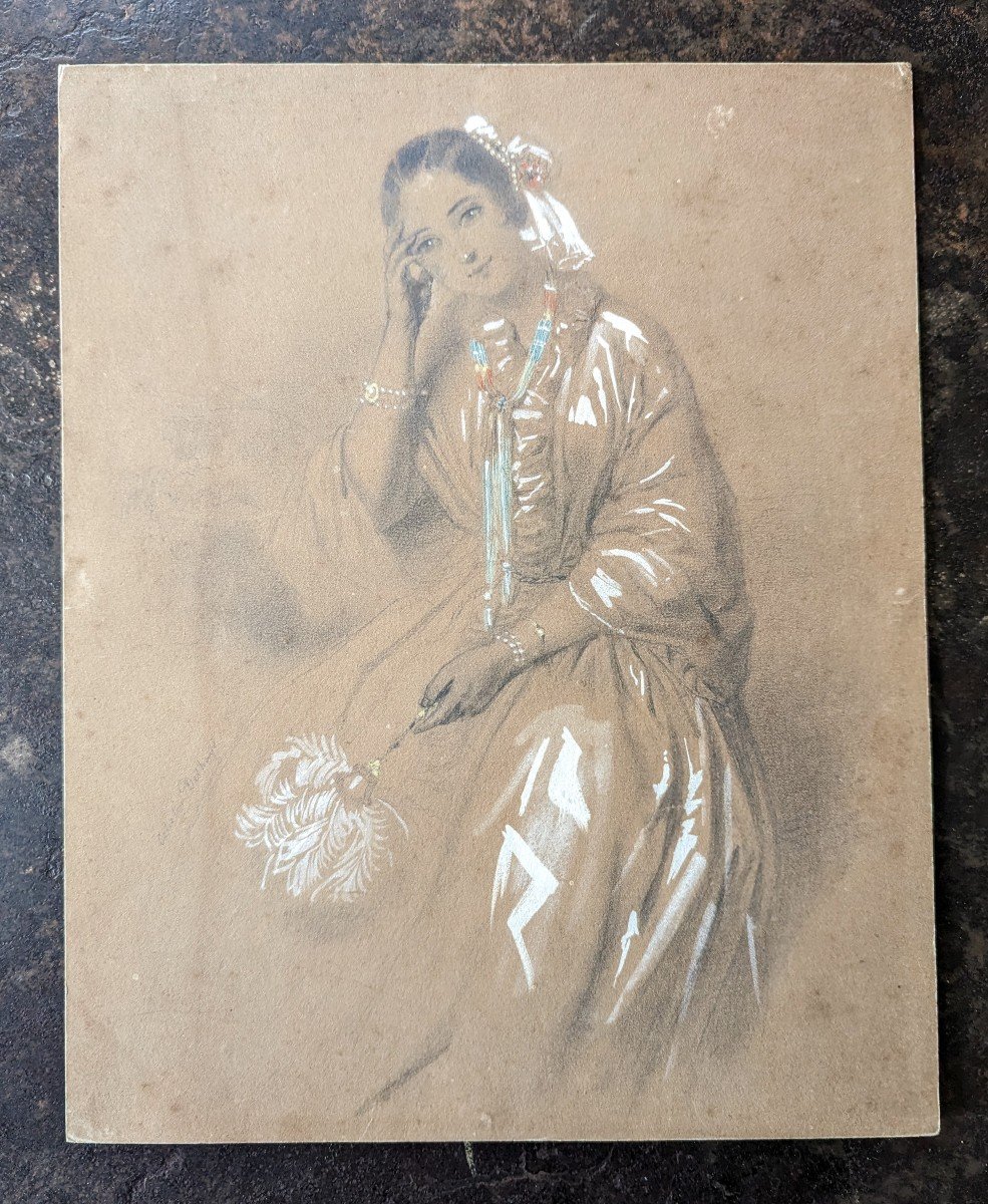 Woman With Duster. Signed Célestin Deshayes-photo-2