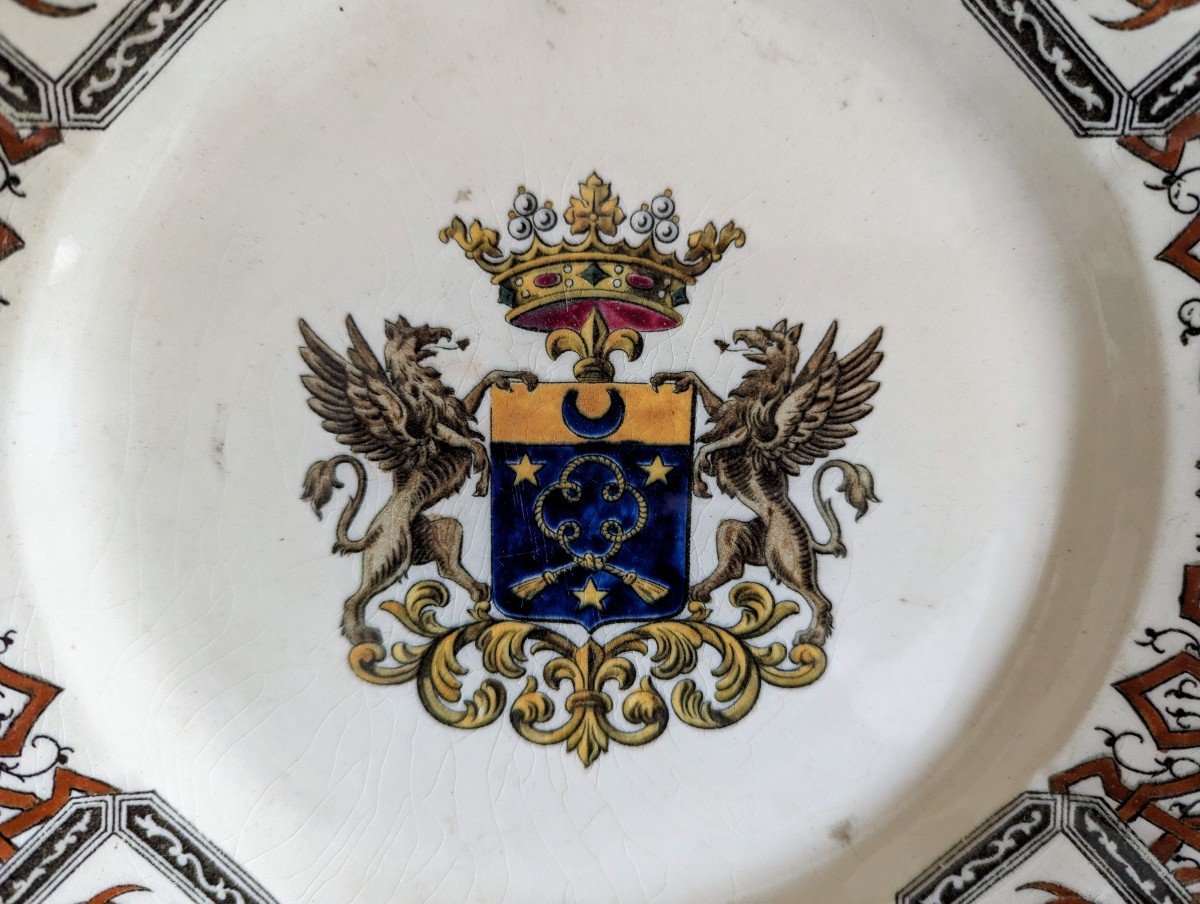 Armorial Plate. Crown Of Marquis. Clain & Perrier-photo-2