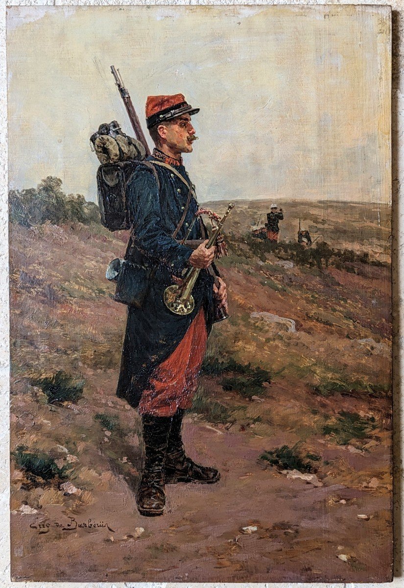 Infantryman With Bugle Signed By Barberiis -photo-2