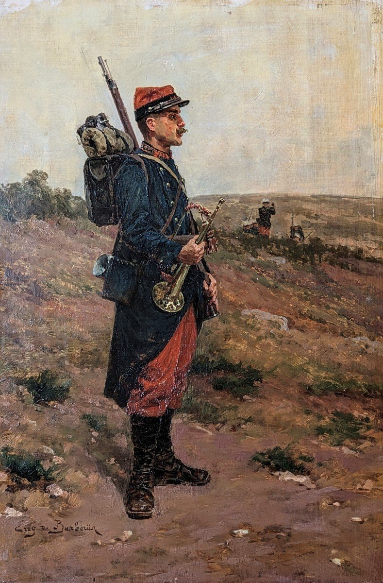 Infantryman With Bugle Signed By Barberiis 