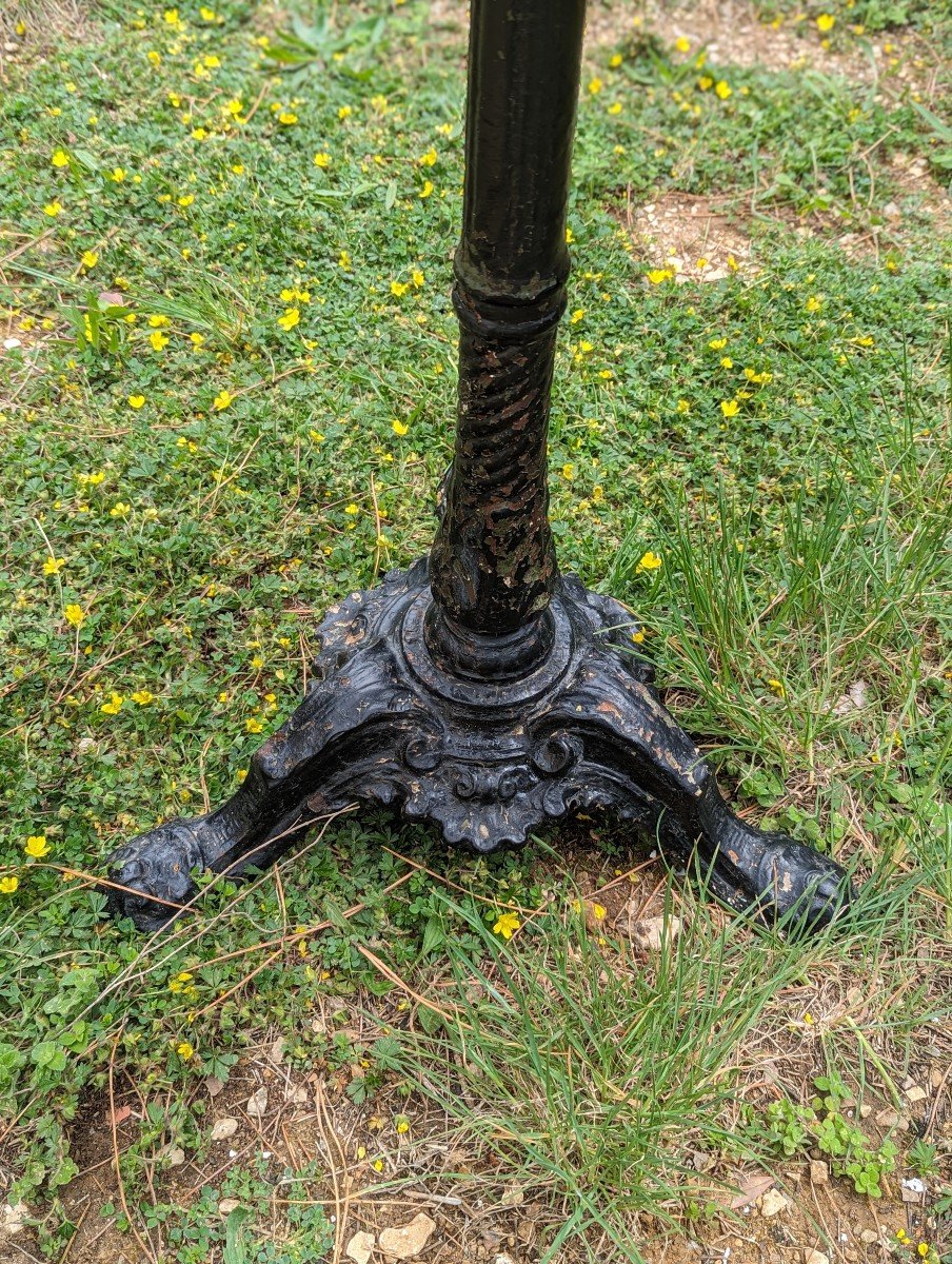 Bistrot Cast Iron Pedestal Table, Marble Top -photo-4