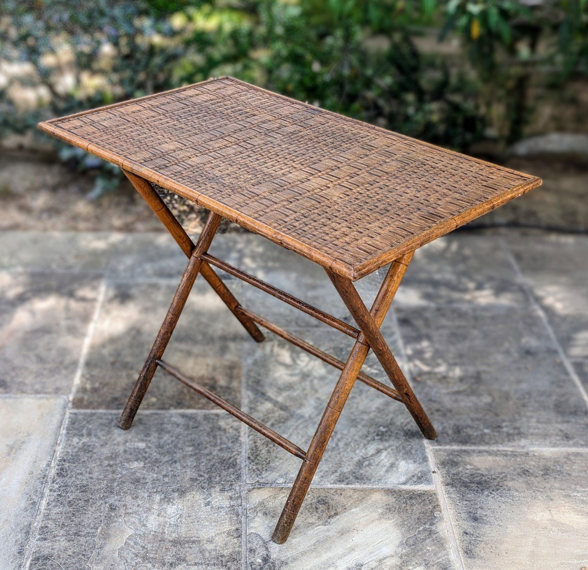 Table pliante en bois début XXème -photo-2