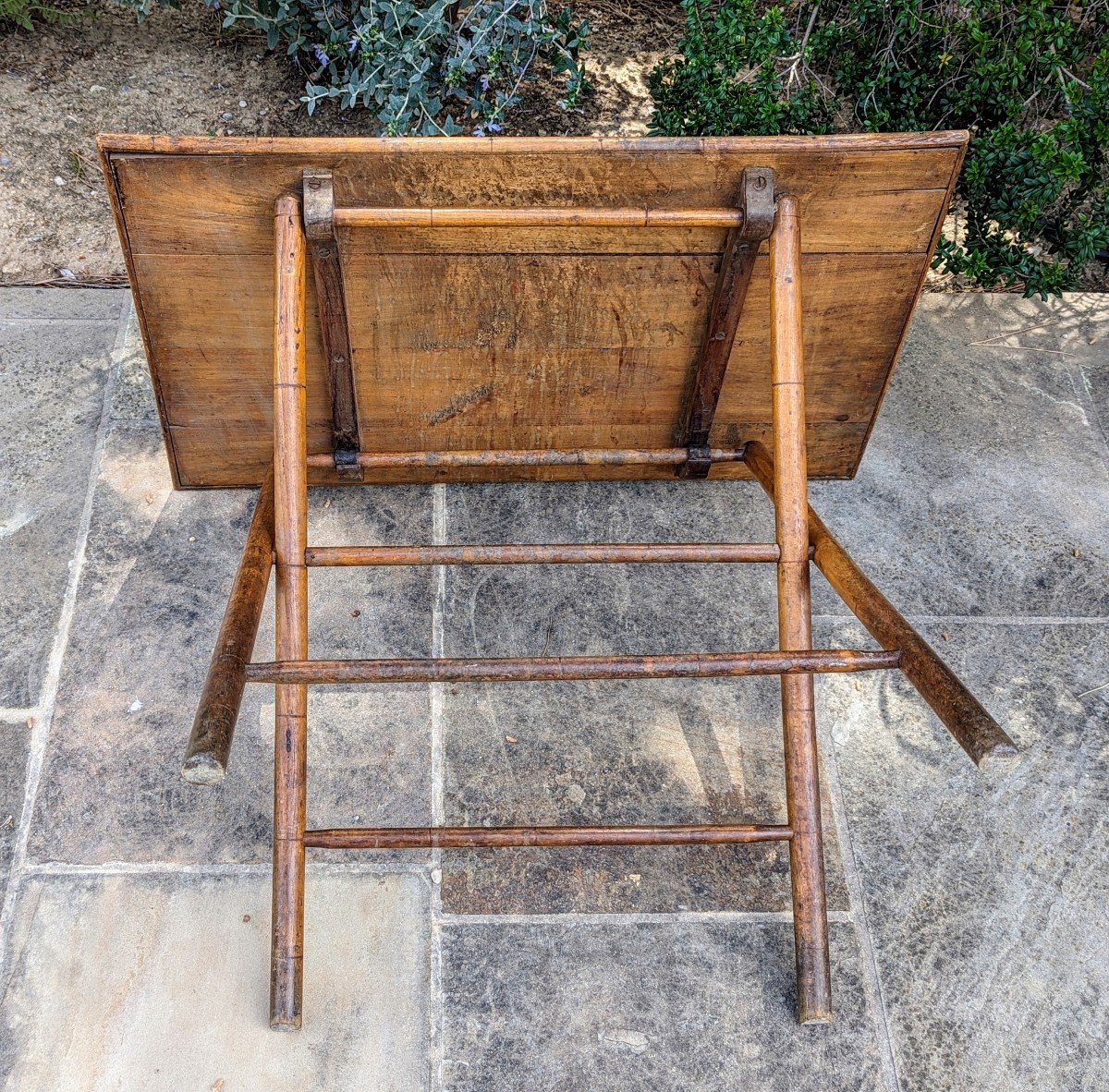 Wooden Folding Table Early 20th Century -photo-4