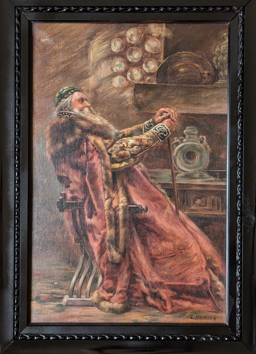 " Boyard " peinture signée L. Baumann. Russie Impériale -photo-3