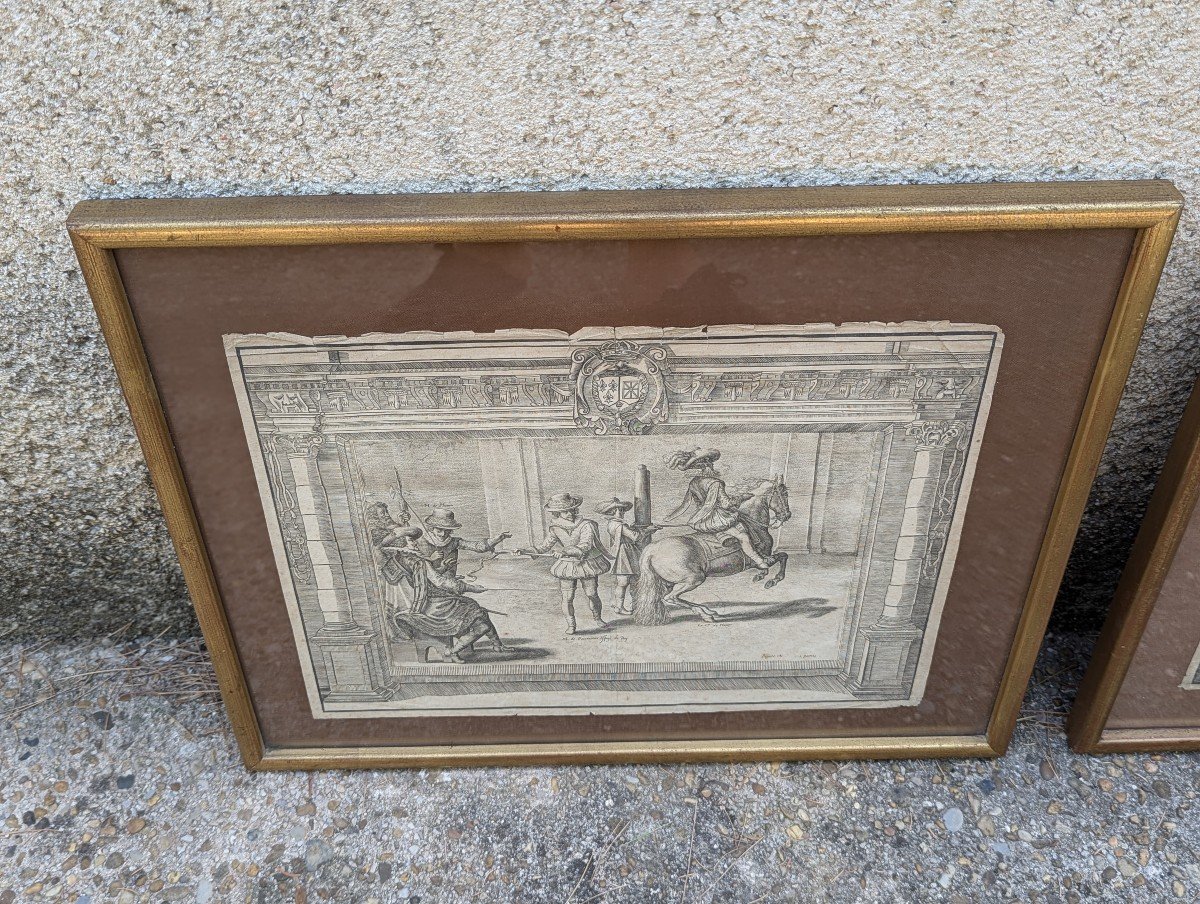 3 Equestrian Engravings. The Instruction Of Louis XIII By De Pluvinel-photo-2