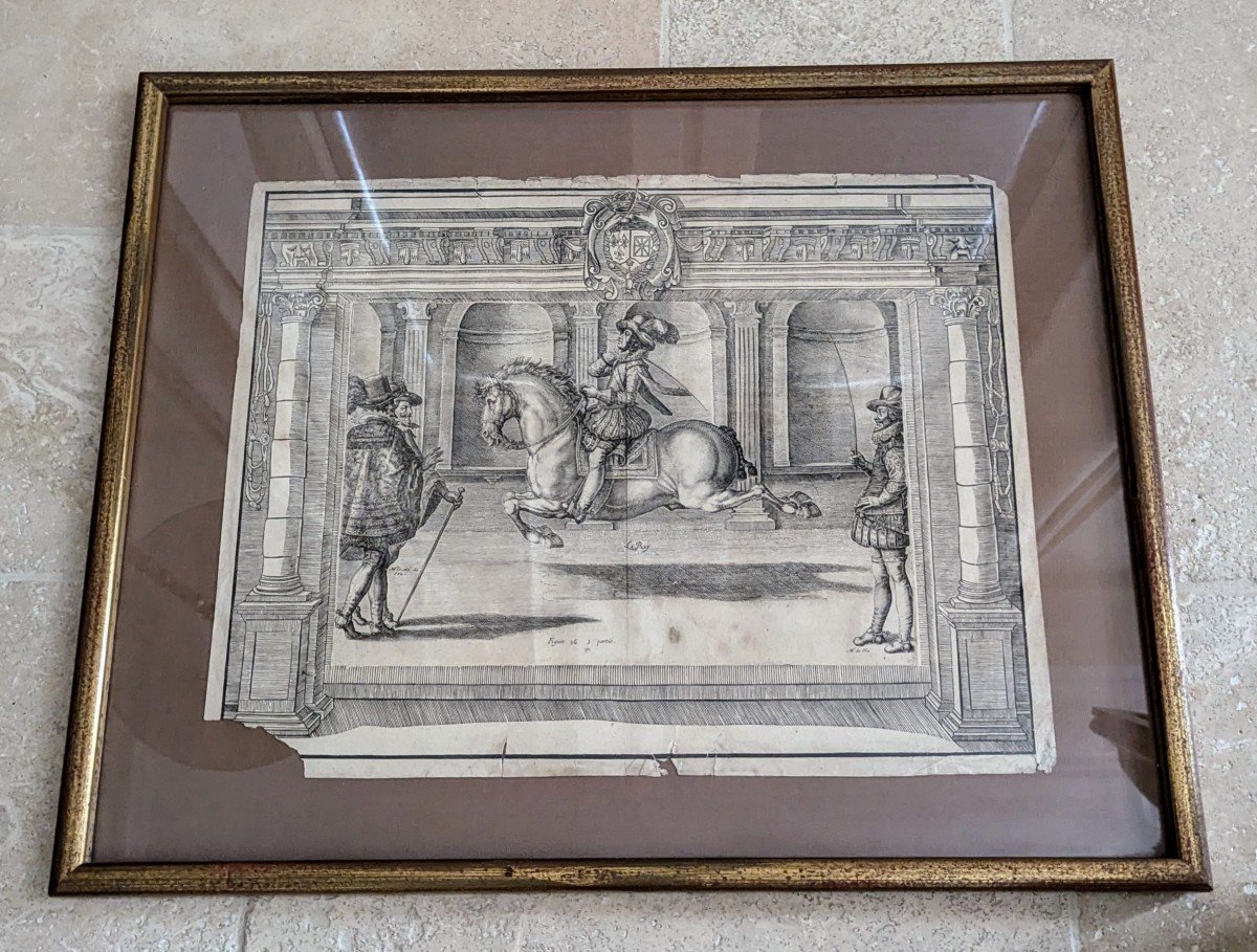 3 Equestrian Engravings. The Instruction Of Louis XIII By De Pluvinel-photo-4