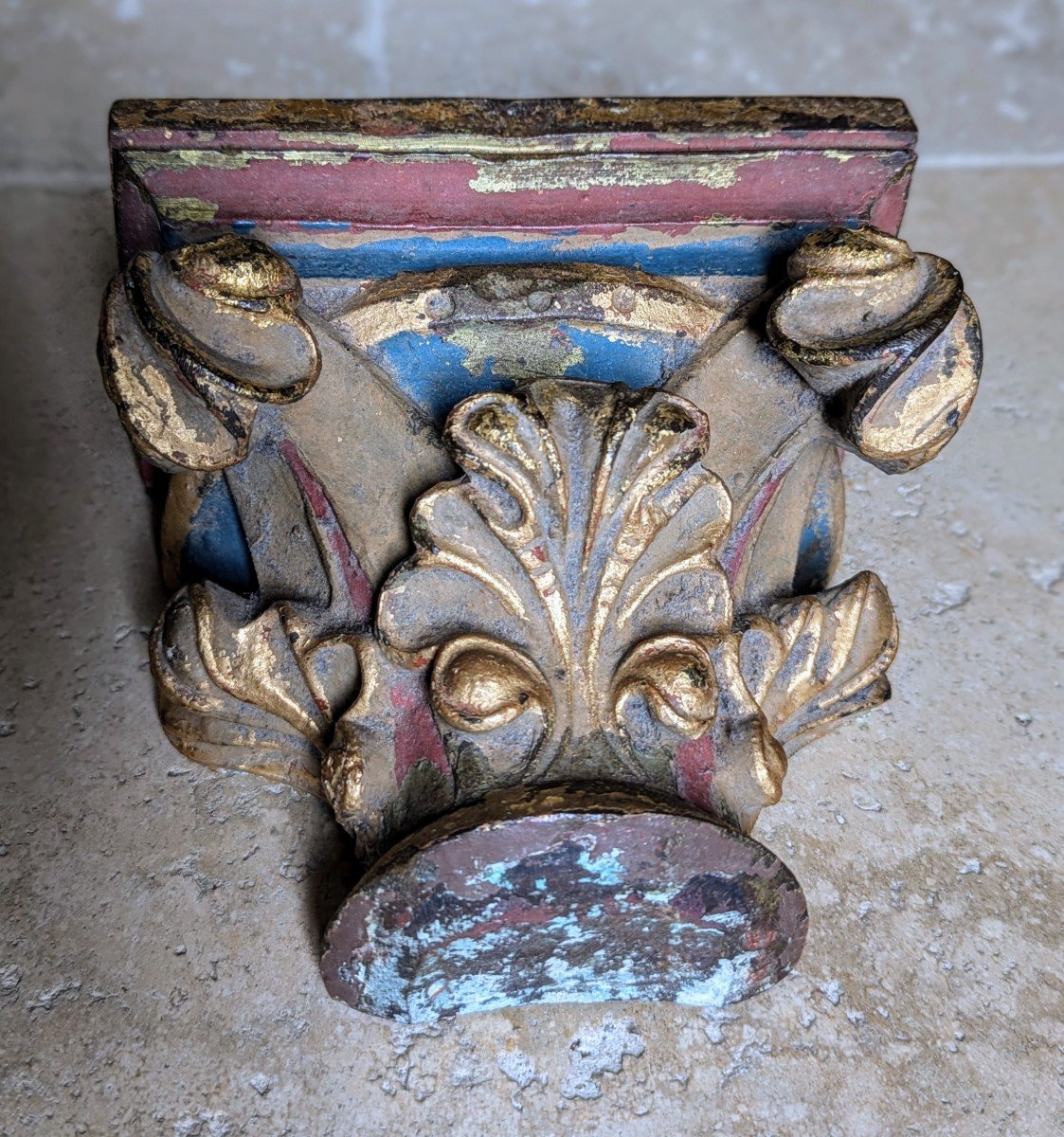 Polychrome Corinthian Capital In Bronze-photo-4