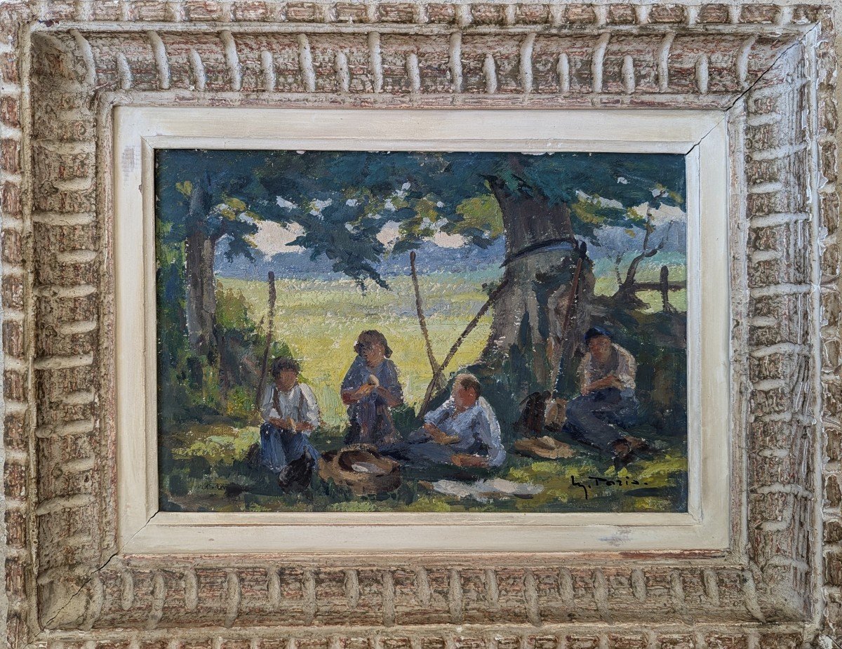 Déjeuner sur l'herbe par Maurice Paris peintre Normand