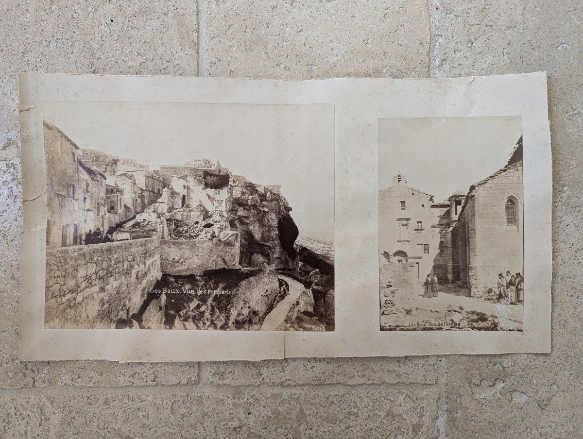 2 19th Century Albumen Prints Les Baux De Provence -photo-3