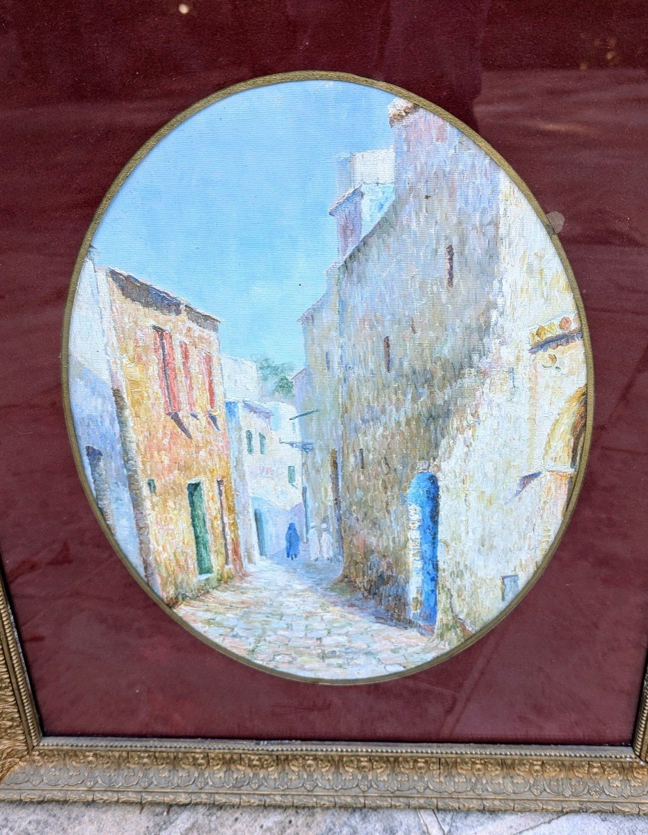 Paire de peintures Orientalistes :  Village Animé -photo-3