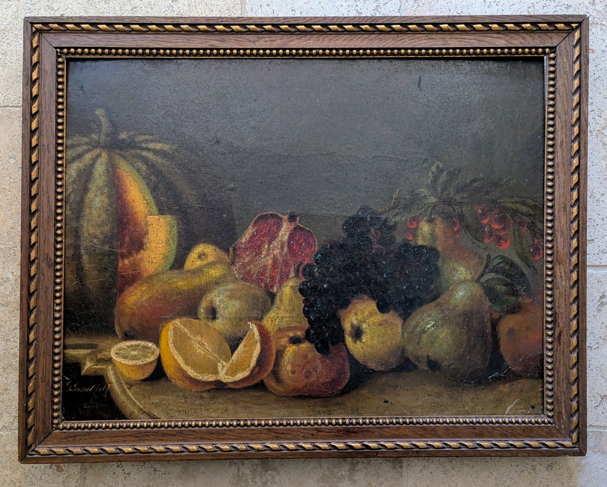 Still Life : Fruits - Signed Cousin. 1867-photo-2