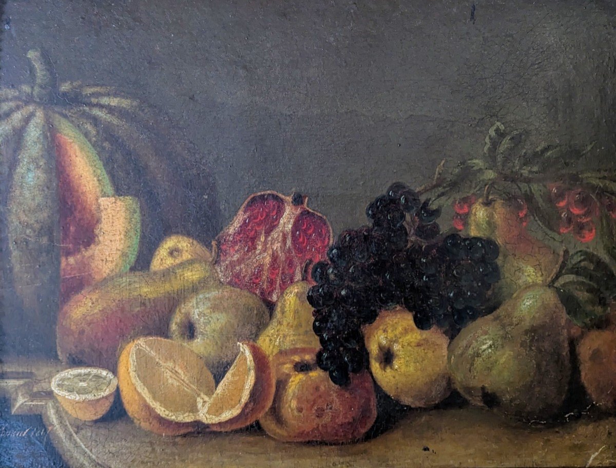 Still Life : Fruits - Signed Cousin. 1867-photo-2