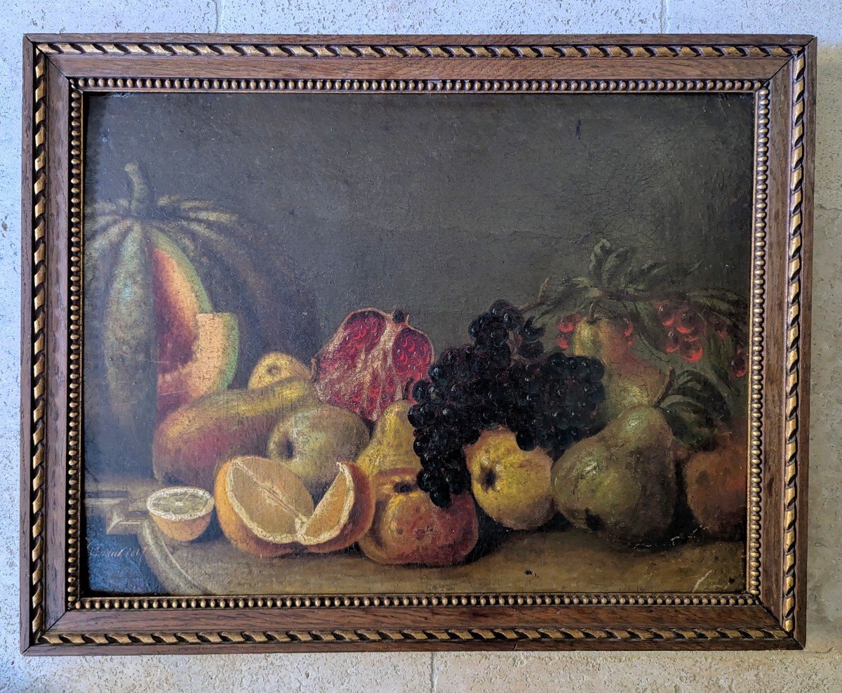 Still Life : Fruits - Signed Cousin. 1867-photo-4