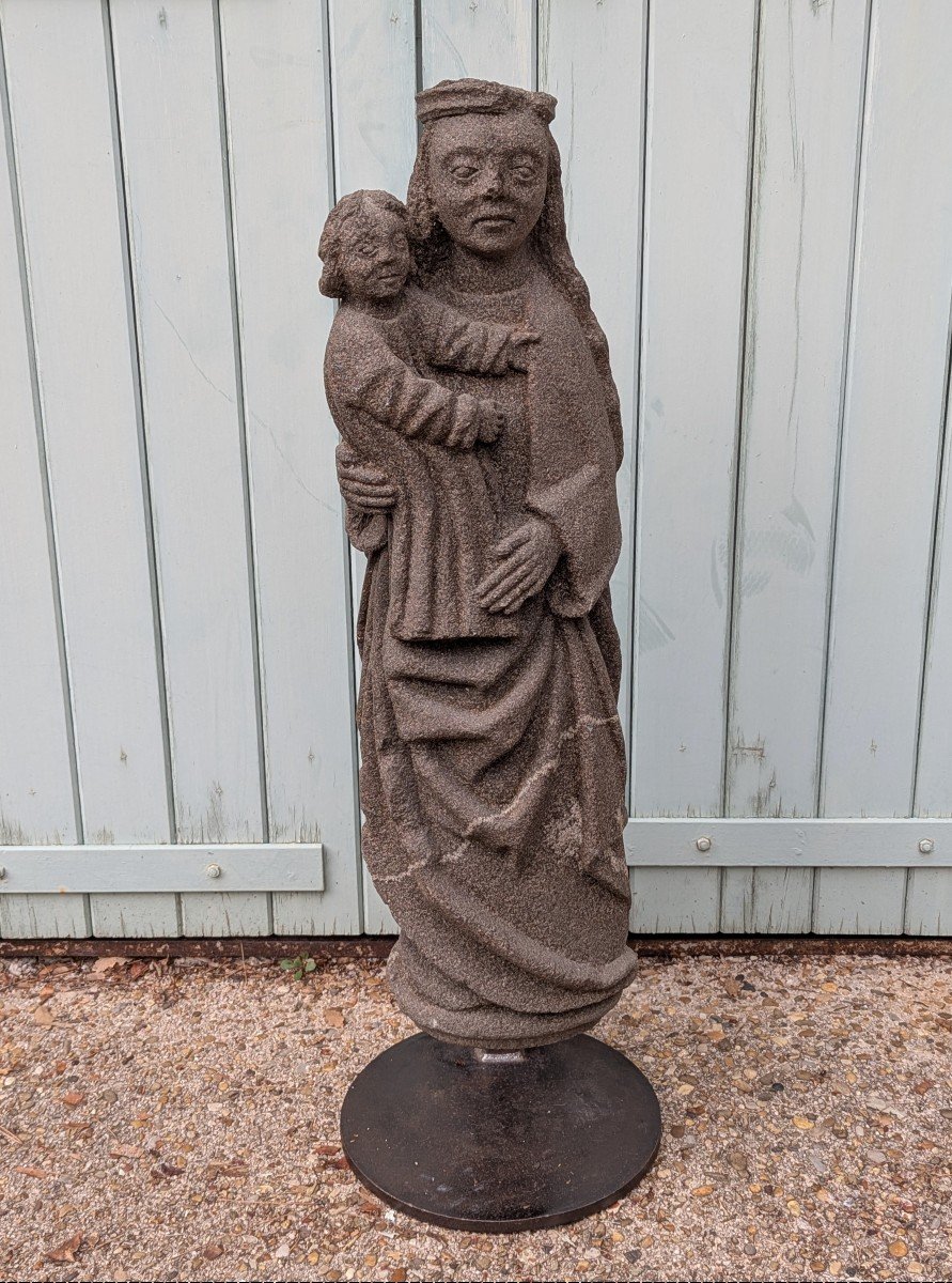 Virgin And Child In Granite. Breton Calvary -photo-2