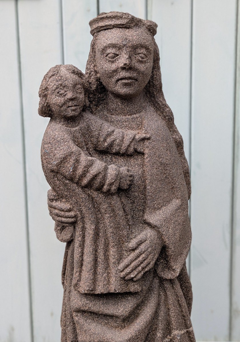 Virgin And Child In Granite. Breton Calvary -photo-3