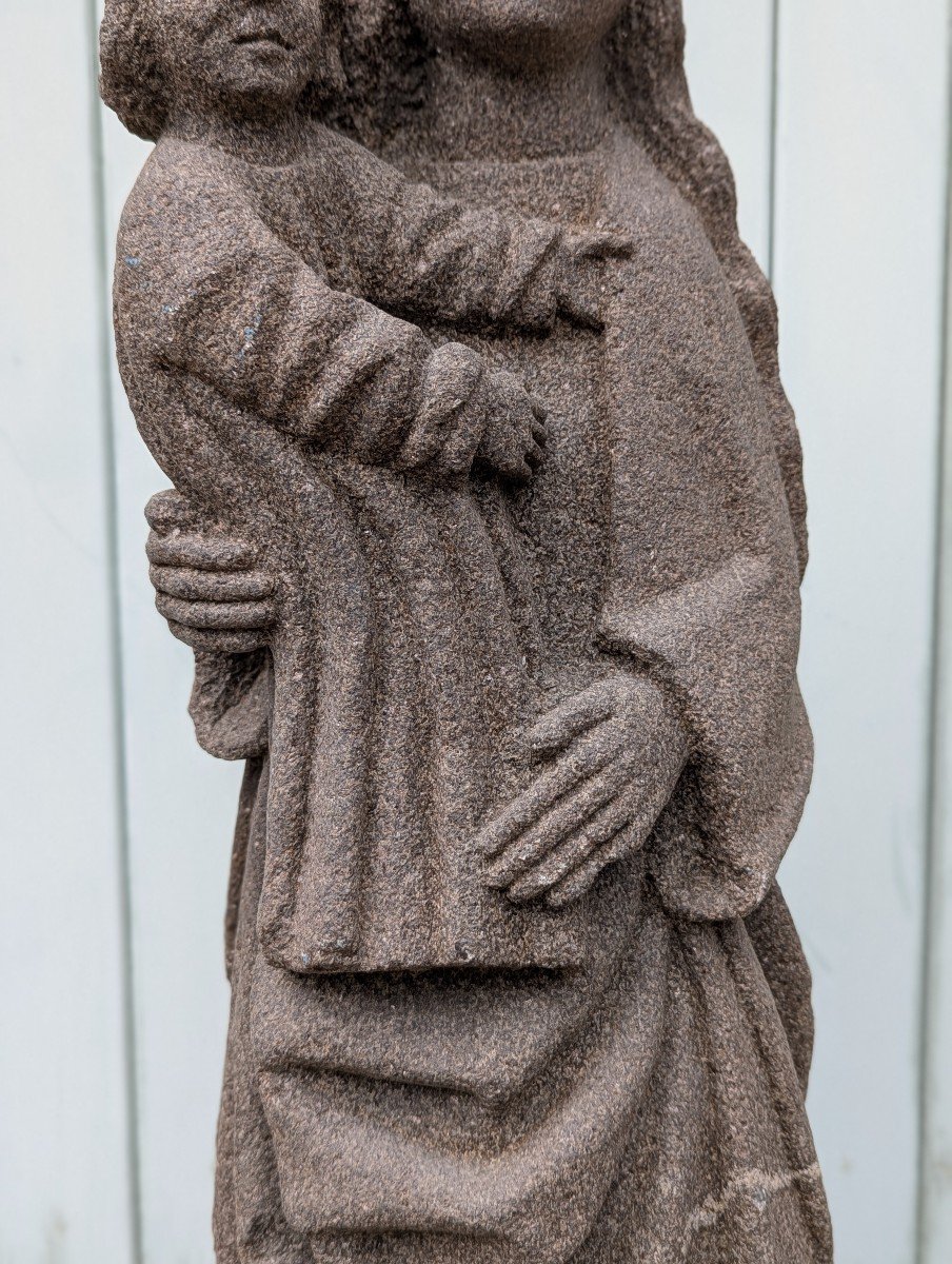 Virgin And Child In Granite. Breton Calvary -photo-4