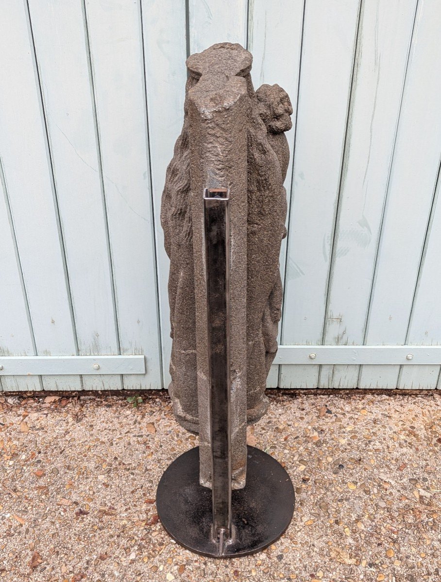 Virgin And Child In Granite. Breton Calvary -photo-3