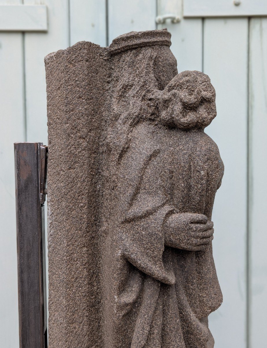 Virgin And Child In Granite. Breton Calvary -photo-4