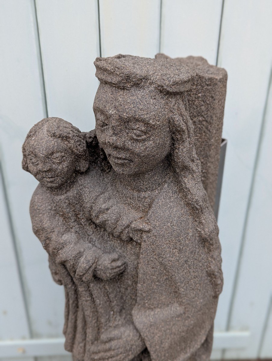 Virgin And Child In Granite. Breton Calvary -photo-5