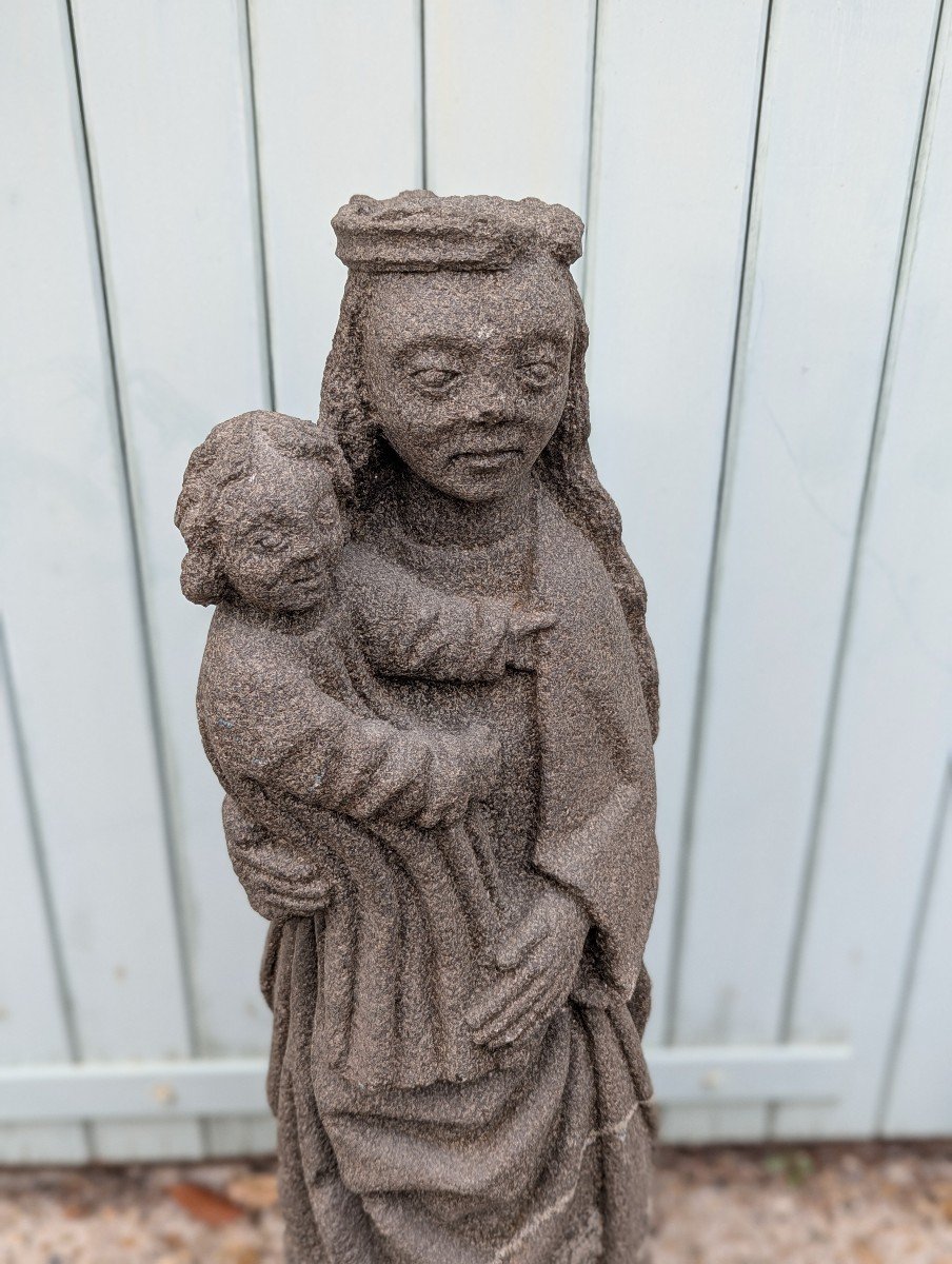 Virgin And Child In Granite. Breton Calvary -photo-8