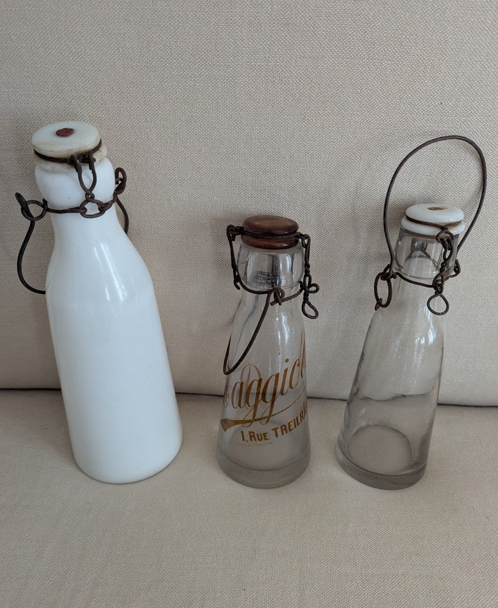 3 Bottles Of Milk. End Of 19th Century, Beginning Of 19th Century -photo-4