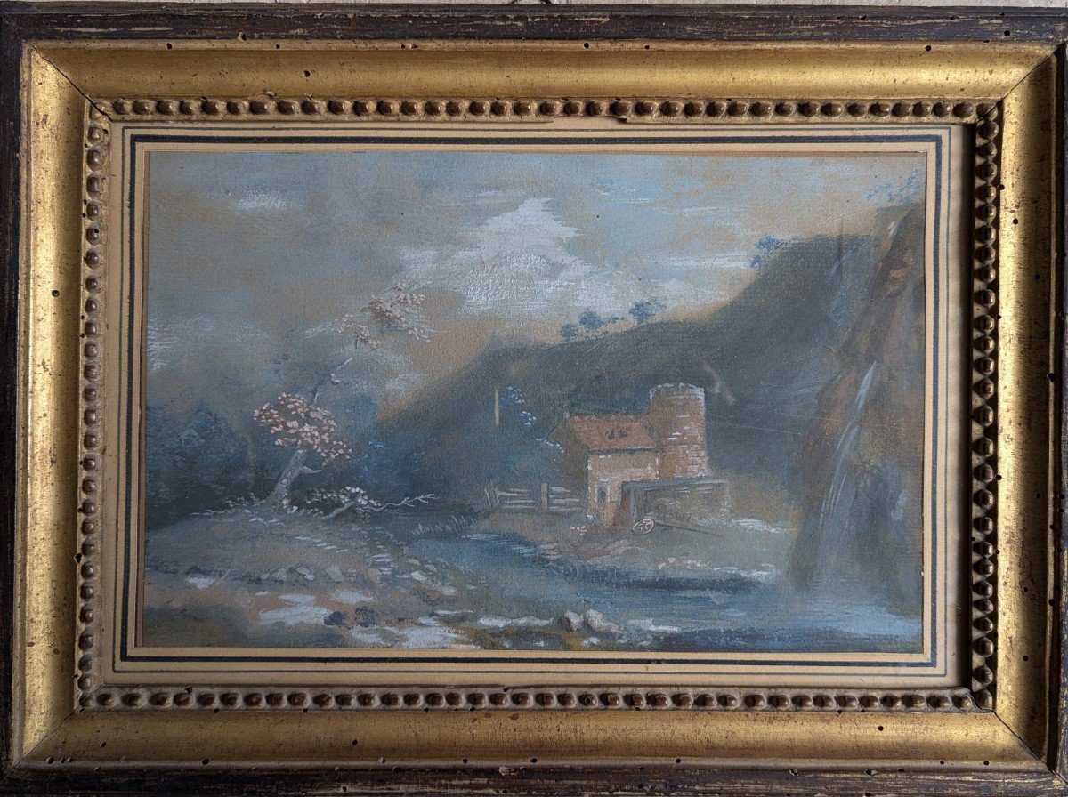 Paysage dans un Cadre d'époque Louis XVI