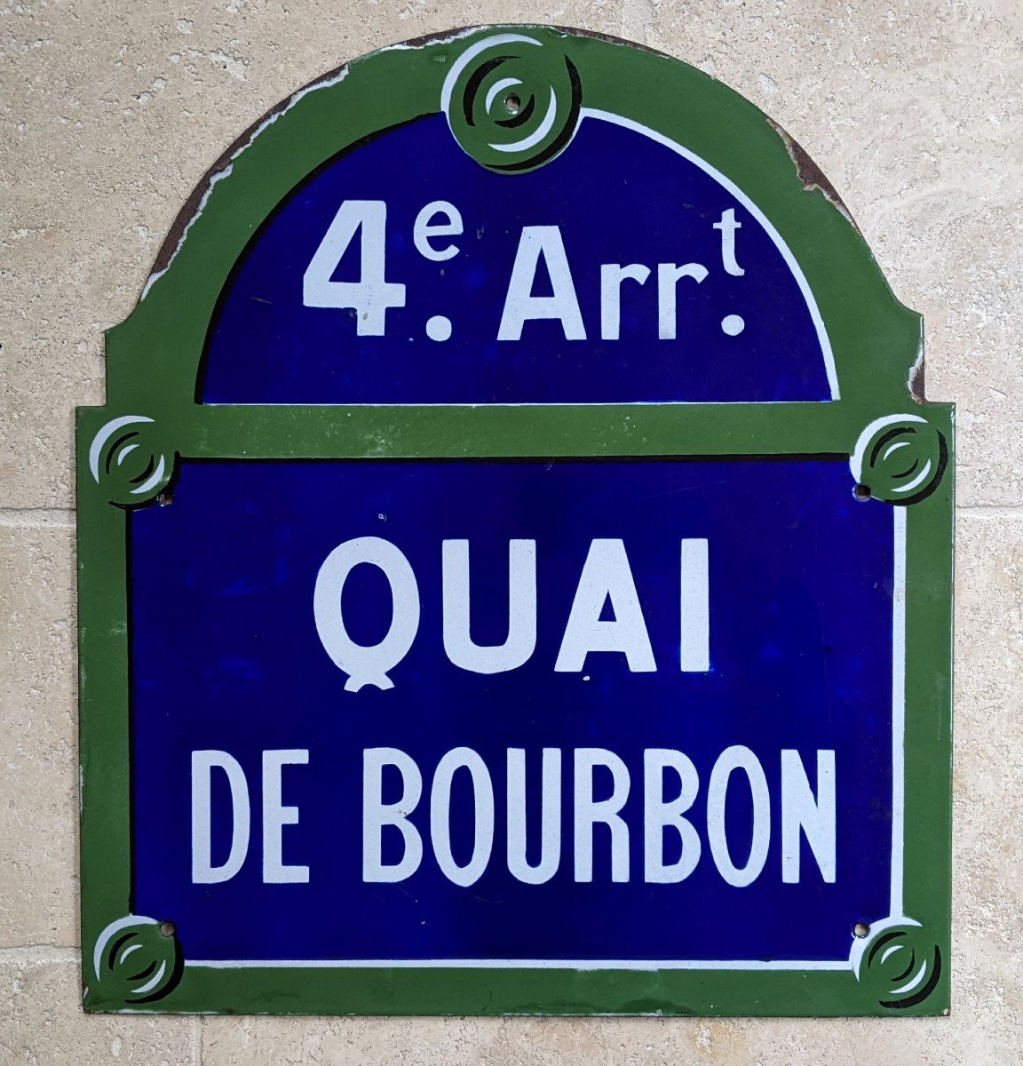 Plaque émaillée Paris Quai Bourbon-photo-3