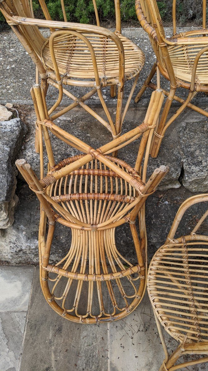 4 Bamboo Armchairs-photo-3