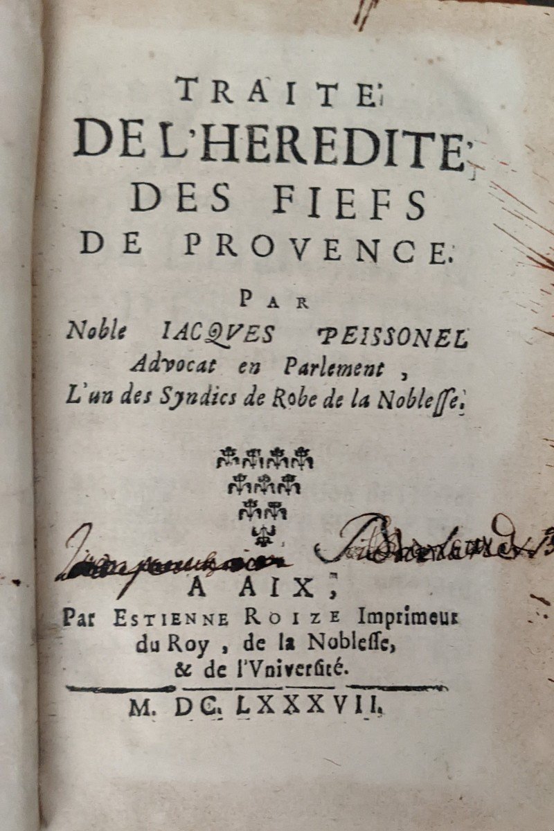 Traité de l'Hérédité des fiefs de Provence 1687