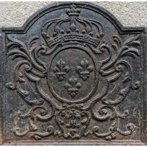 Plaque cheminée ancienne, Contrecoeur ancien - Fonte - Renaissance
