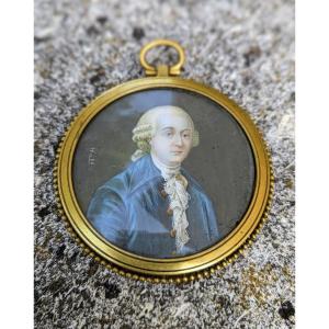 Miniature Portrait Of An 18th Century Gentleman By Hall